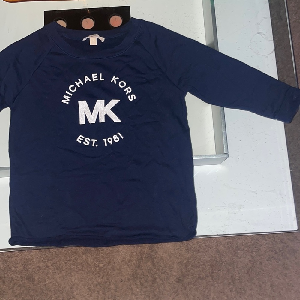 Michael Kors navy 3/4 length sleeve sweatshirt